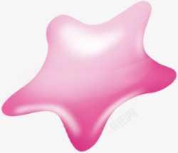 粉红立体五角星漂浮装饰素材