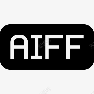 AIFF文件的黑色圆角矩形界面符号图标图标