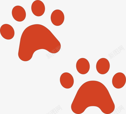 不规则图形红色的熊爪矢量图图标图标