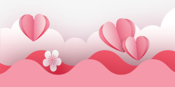 温馨粉色粉色剪纸风banner高清图片