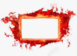 边框特效红色火焰边框高清图片