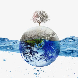 创意环保创意蓝色海洋地球环保海报高清图片