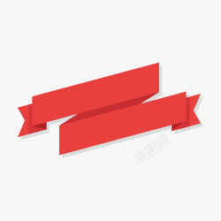 红色精美折纸飘带标题导航素材