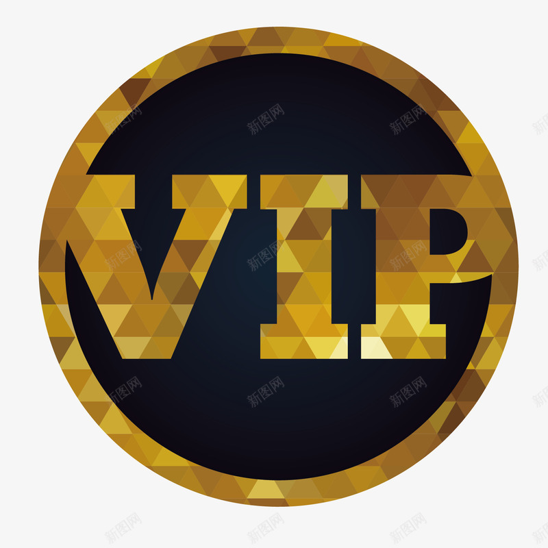 VIPpng免抠素材_88icon https://88icon.com 会员 圆形标志 渐变 矢量创意 质感 质感金属 金属 金属色 金色创意 高贵