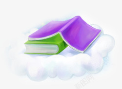 卡通白云书本素材