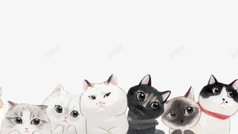 猫咪简图png免抠素材_88icon https://88icon.com 卡通 可爱 手绘 猫咪 白色 简图 耳朵 黑色