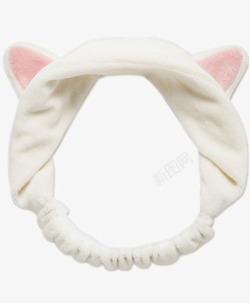 白色猫耳朵发箍素材