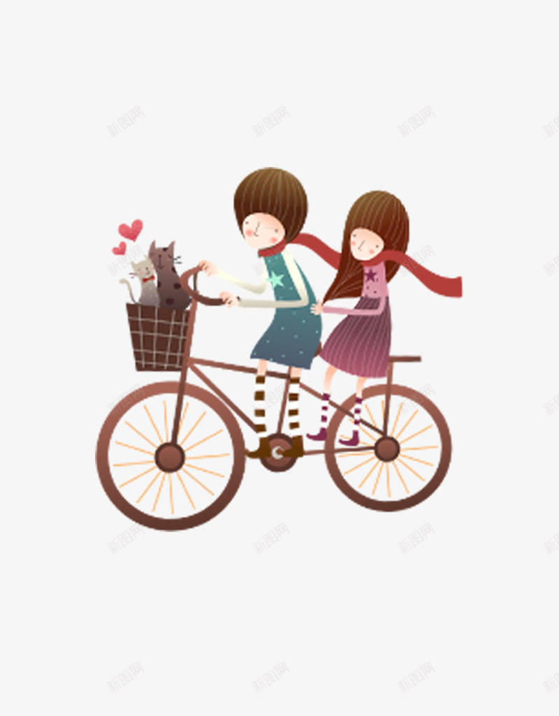 骑单车的情侣png免抠素材_88icon https://88icon.com 单车 卡通 情侣 自行车