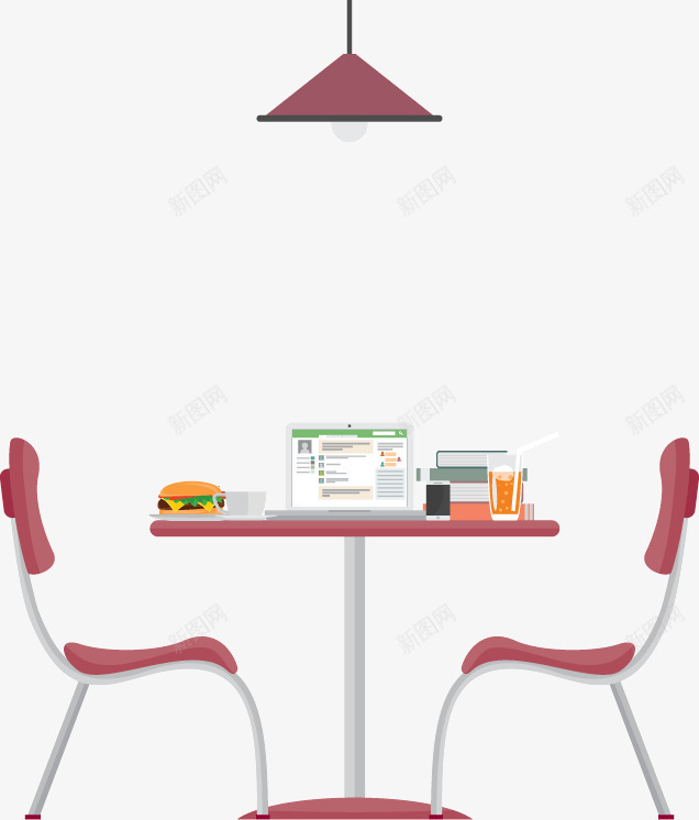 卡通餐桌和餐椅png免抠素材_88icon https://88icon.com 书籍 吊灯 咖啡 桌子 橙汁 汉堡包 电脑 餐厅 餐桌 餐饮