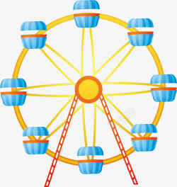 金色大型摩天轮矢量图素材