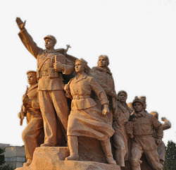 一群俯视的人一群红军雕塑高清图片
