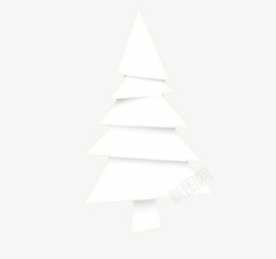 白色折纸松树圣诞树素材