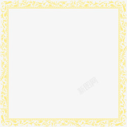 黄色高档花纹相框素材