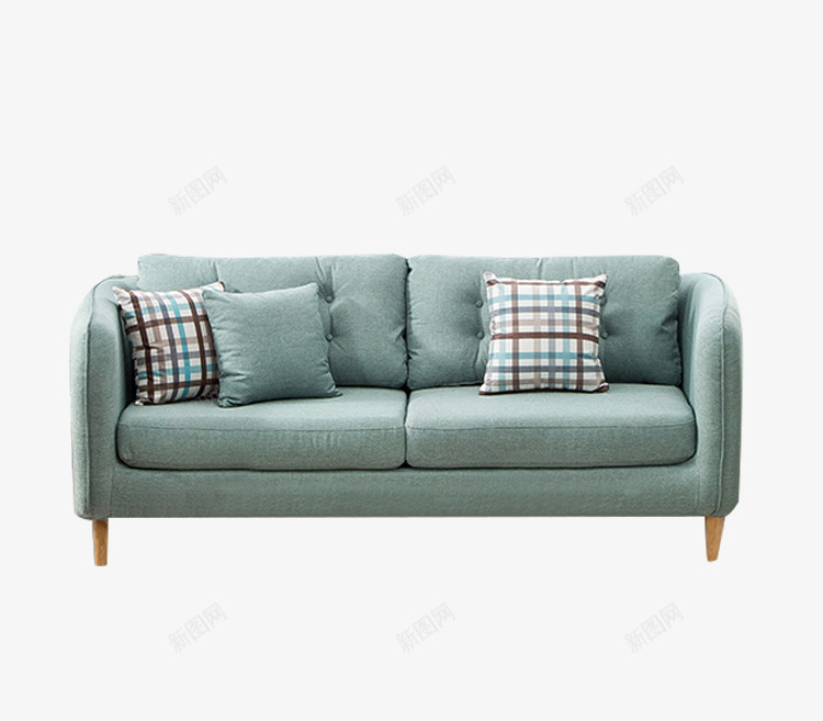 浅绿色双人沙发png免抠素材_88icon https://88icon.com 北欧风情 实木沙发脚 小型沙发 小户型沙发