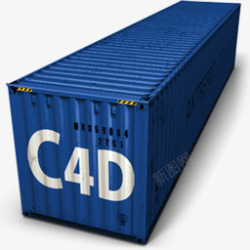 C4d蓝色集装箱素材