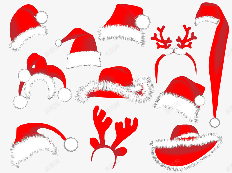 节日装饰圣诞帽子png免抠素材_88icon https://88icon.com 卡通 圣诞节 帽子 服装矢量图 红色 节日装饰