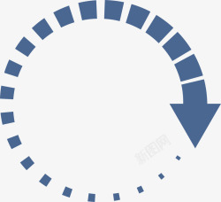圆形循环蓝色渐变箭头图标高清图片