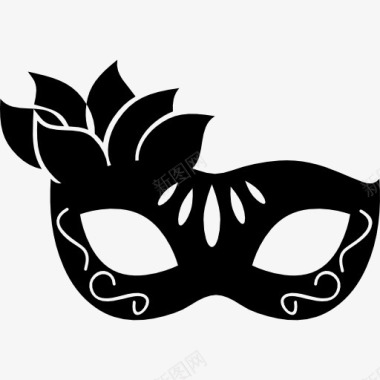 面具花的狂欢节面具的妇女图标图标
