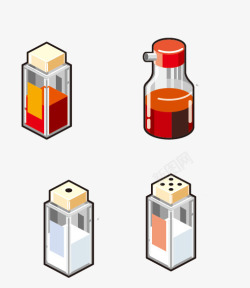 手绘家用调料盒手绘调理盒高清图片