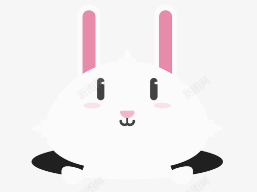 动物边框小白兔儿童LOGO白嫩可爱小兔矢量图图标图标