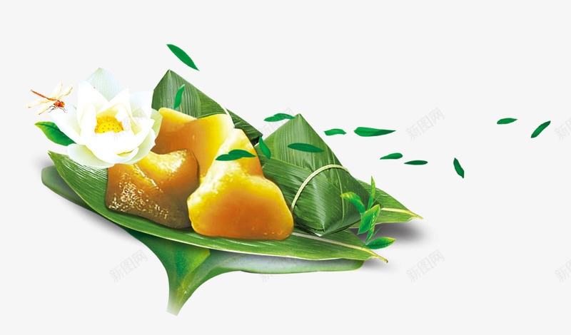 端午节清新粽子粽叶psd免抠素材_88icon https://88icon.com 清新 端午节 粽叶 粽子