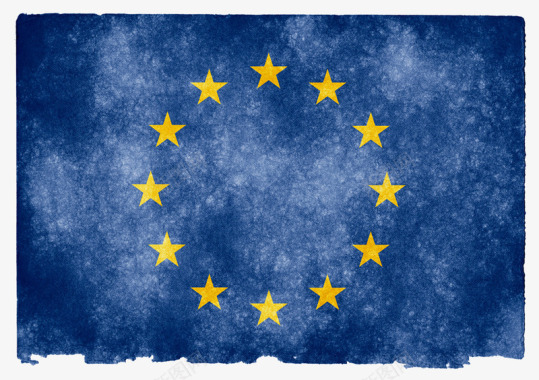 欧盟图标复古做旧的欧盟旗帜图标图标