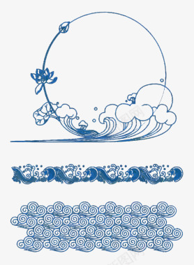 抽象花纹背景海浪图标图标