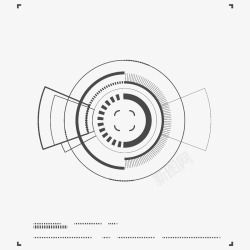 环形不规则黑白酷炫时尚科技图案素材