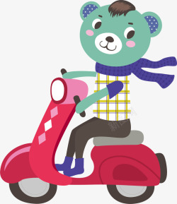 骑车的小熊骑车的小熊矢量图高清图片