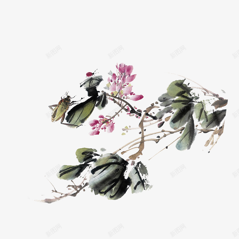 中国风国画水墨花草png免抠素材_88icon https://88icon.com 中国风 国画 水墨动物 水墨植物 水墨花草