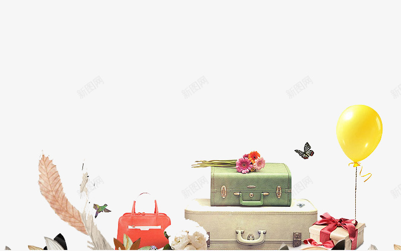 秋色皮包png免抠素材_88icon https://88icon.com 皮包 礼物 秋季元素 鲜花