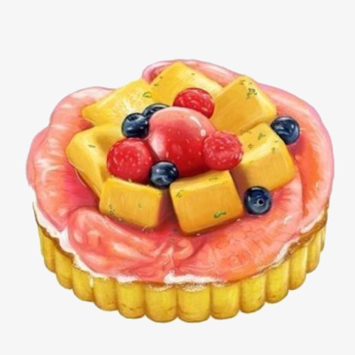 芒果蛋糕手绘画片png免抠素材_88icon https://88icon.com 手绘美食 水果蛋糕 色彩画 芒果味 蛋糕
