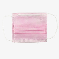 粉红色立体透气防霾一次性口罩素材