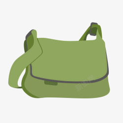 绿色单肩包矢量图素材