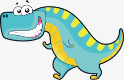 蓝色蜗牛壳手绘卡通可爱动物蓝色恐龙素矢量图高清图片
