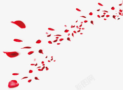 飞舞的红色花瓣海报背景素材