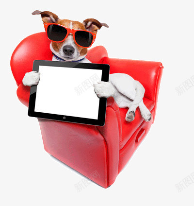 小狗抱着画板png免抠素材_88icon https://88icon.com 沙发 眼镜 红色