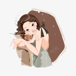 微笑的少女矢量图素材