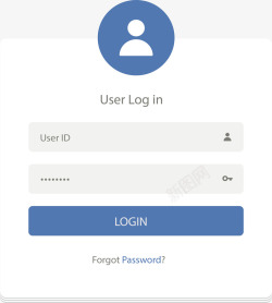 蓝白色网站登录界面矢量图素材