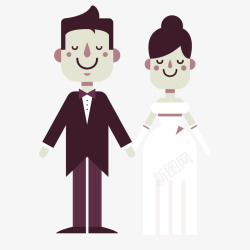 幸福的新婚夫妇插画素材