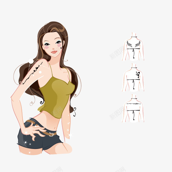 穿吊带的美女矢量图ai免抠素材_88icon https://88icon.com 吊带 性感 美女 矢量图