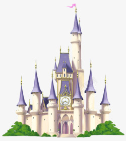 卡通城堡卡通紫色城堡高清图片