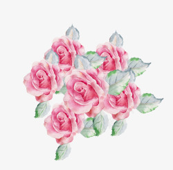 小清新手绘玫瑰花装饰素材