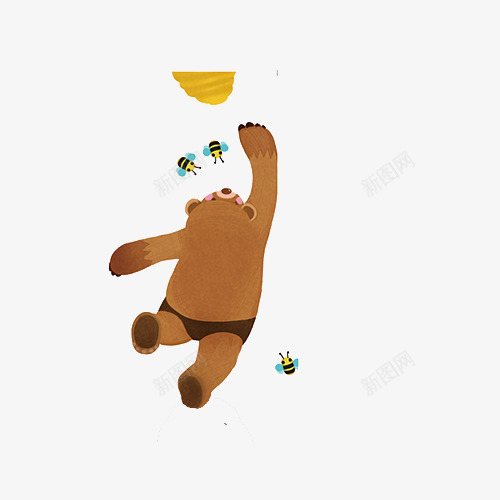小清新简约手绘可爱吃蜂蜜的小熊psd免抠素材_88icon https://88icon.com 可爱 吃蜂蜜的小熊 小清新 手绘 简约