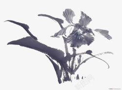 抽象国画水墨花卉素材