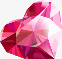 钻石水晶黑白装饰卡通手绘粉色水晶钻石心形高清图片