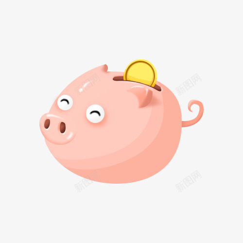 粉色的小猪存钱罐png免抠素材_88icon https://88icon.com png图形 png装饰 卡通 存钱罐 小猪 粉色 装饰 金币
