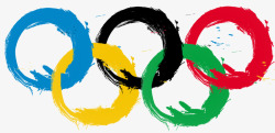 奥运五环psd奥运五环彩墨版图标高清图片