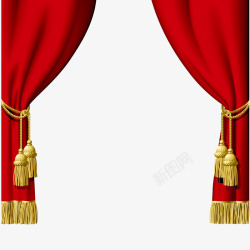 红色装饰舞台幕布装饰素材