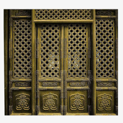 中国古代高档木质门古门素材